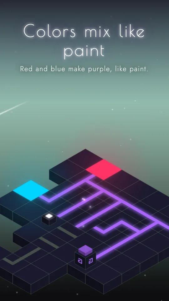 Red and blue mixing into purple