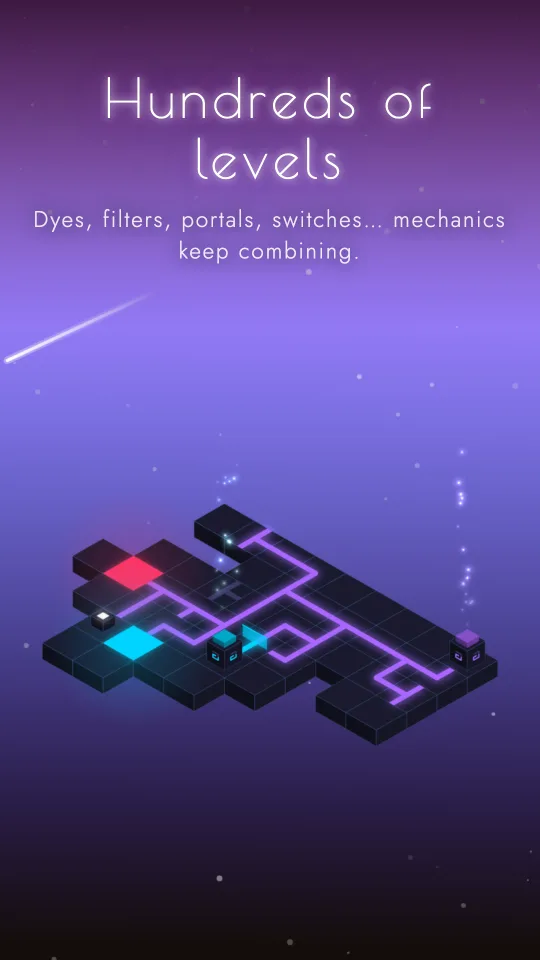 A full board with dyes, filters, portals and switches
