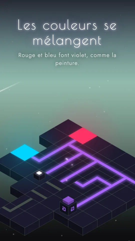 Rouge et bleu qui se mélangent en violet